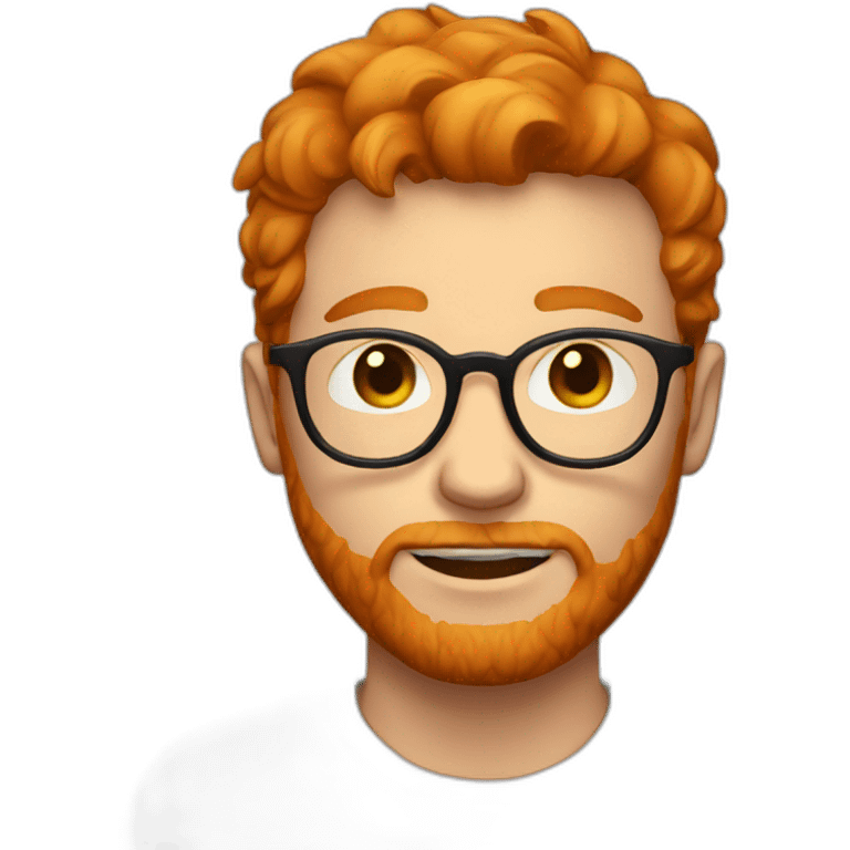 ginger guy with round glasses, short hair and stubble emoji