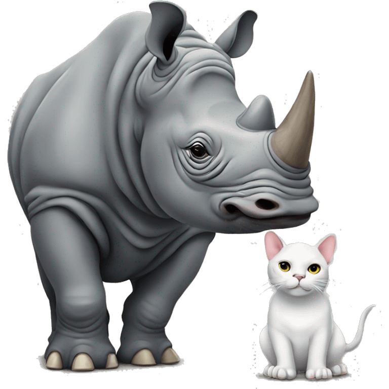 Rhino holding a cat emoji