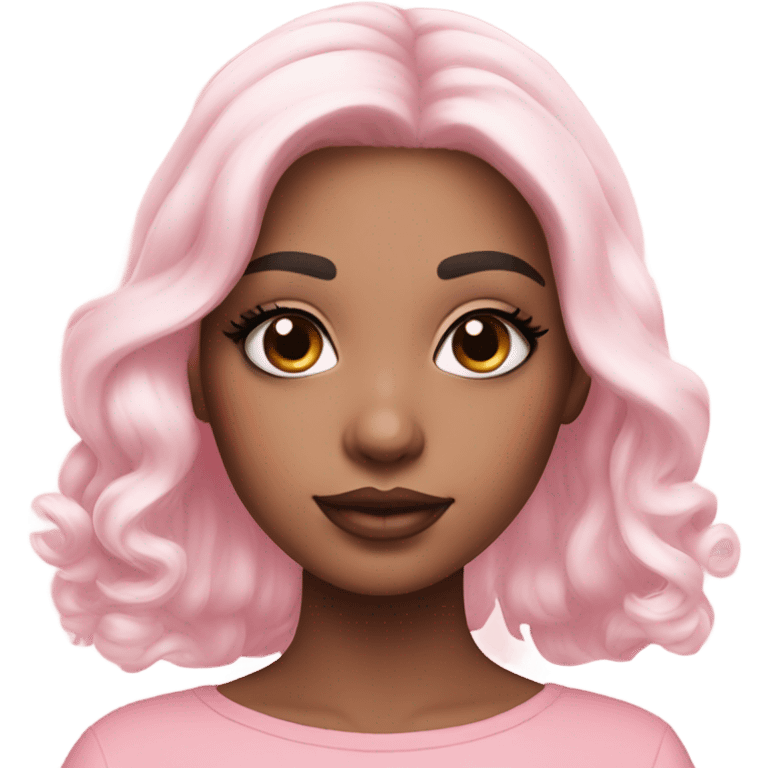 Make up cute with colour of soft sweet pink and white emoji