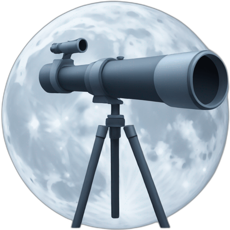 person looking at a telescope facing the moon emoji