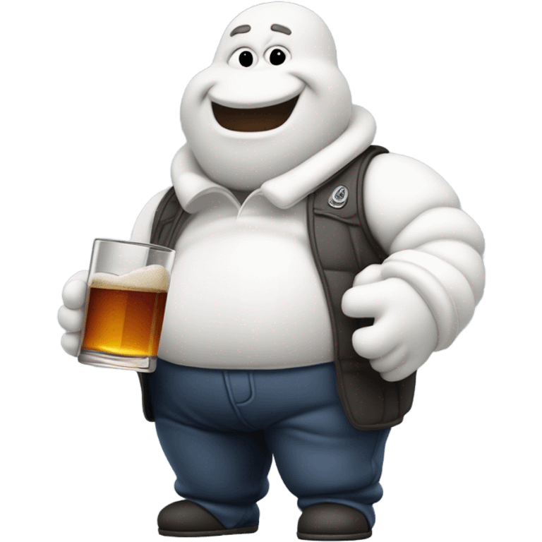 Michelin man drinking whiskey emoji