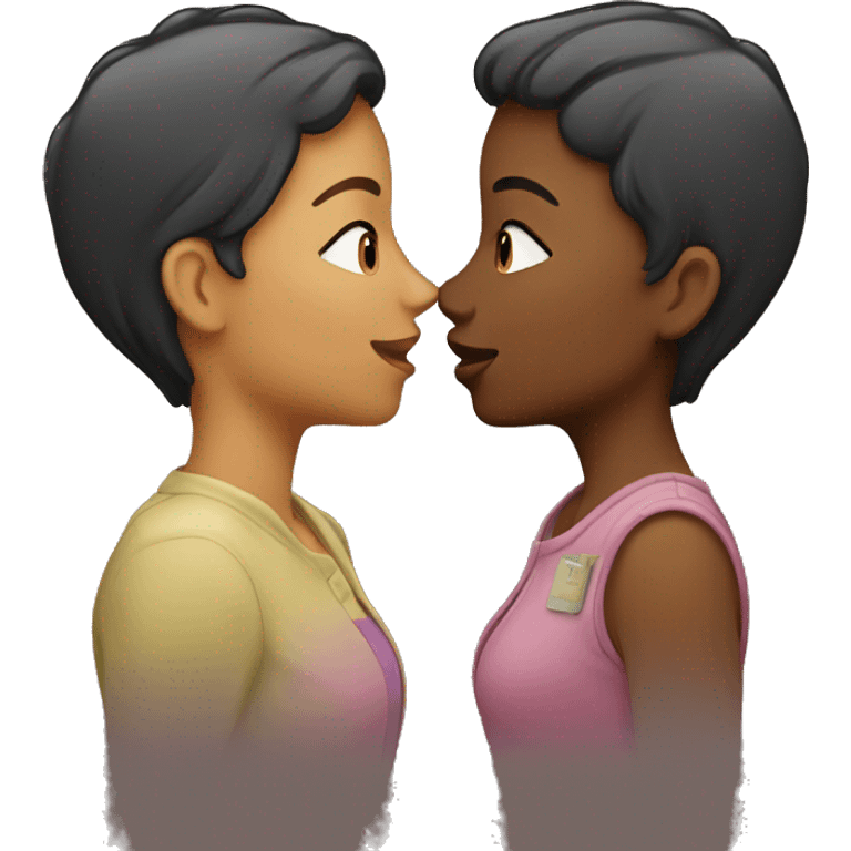 lesbians kissing emoji