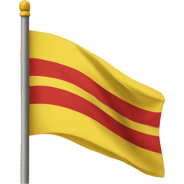 a flag with yellow background and 3 red stripes emoji