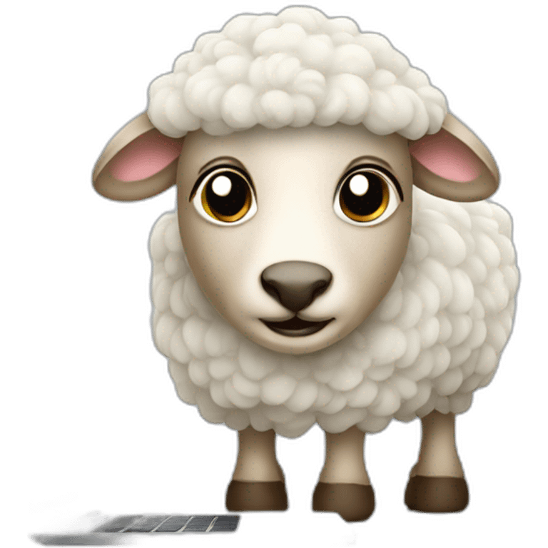 farmer sheep laptop working emoji