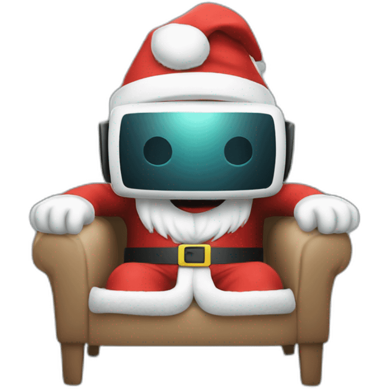 Santa in vr headset on chair emoji