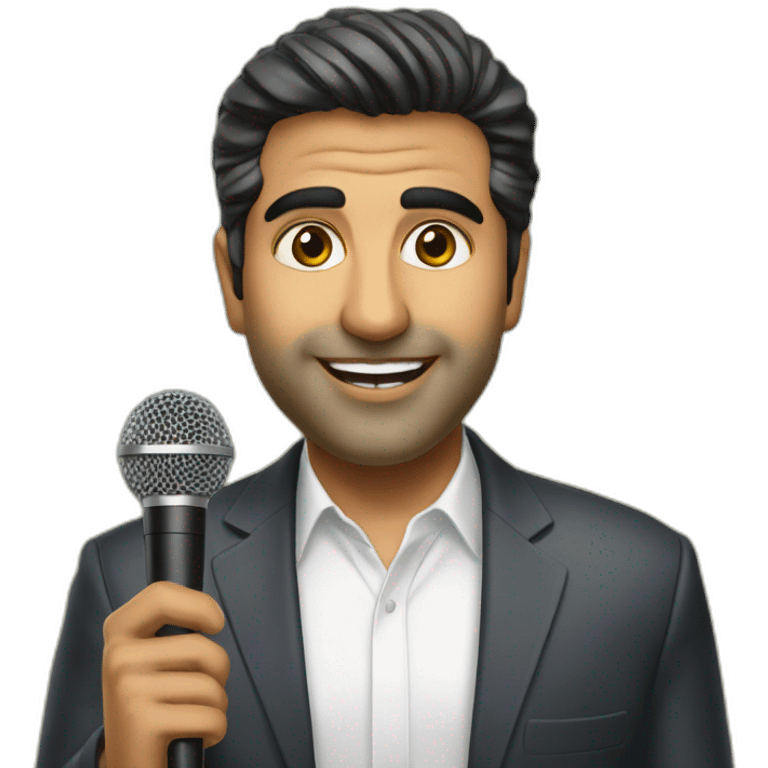 Rajiv talreja with a mic emoji