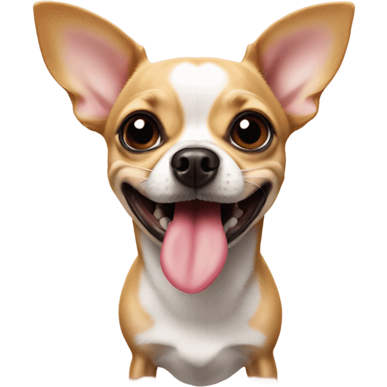 Chihuahua with tongue hanging out emoji