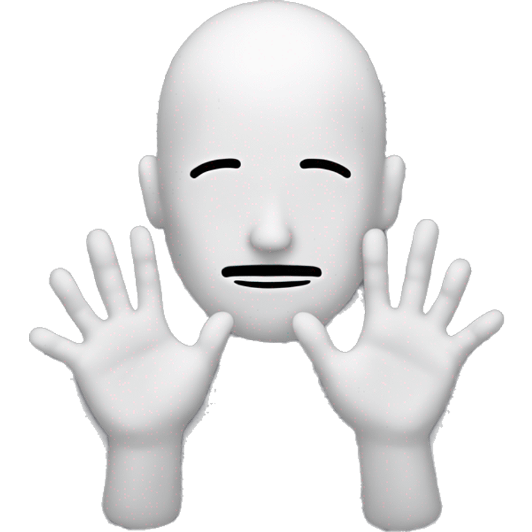 Man with no face and very long fingers emoji