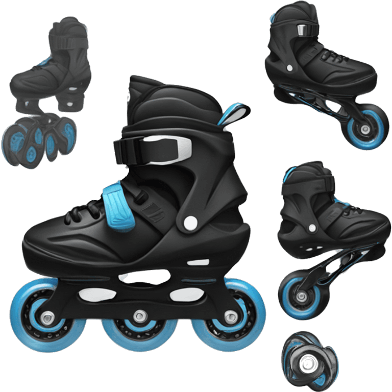 a black rollerblade inline skate, the model called "TWISTER XT" with a more edgy design emoji