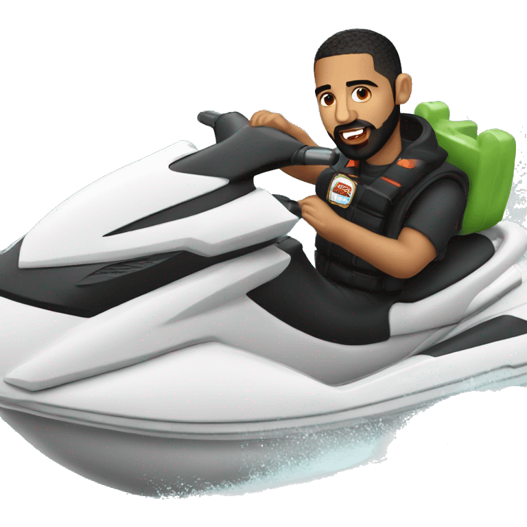 Drake eating a whopper on a jetski emoji