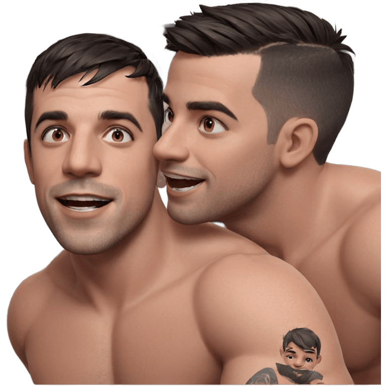 happy boys with tattoos emoji