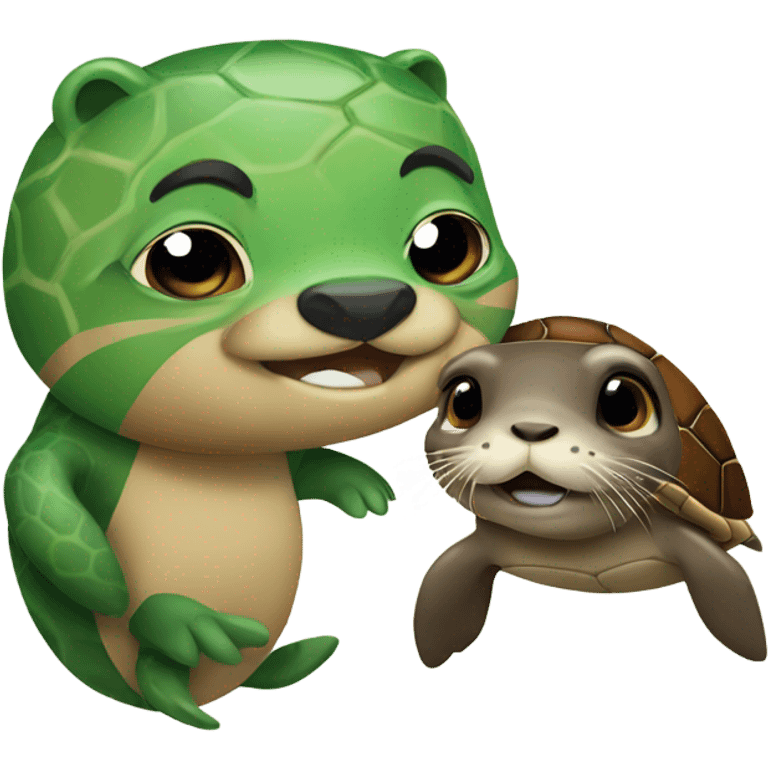 Otter and sea turtle emoji