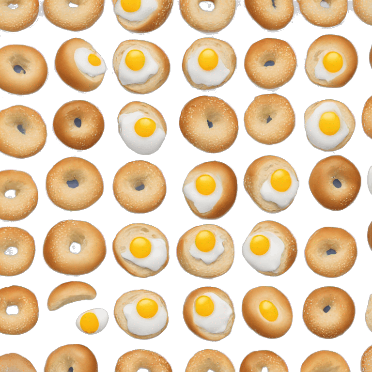 One single bagel and eggs emoji