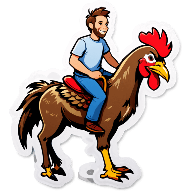 Donkey riding a chicken emoji