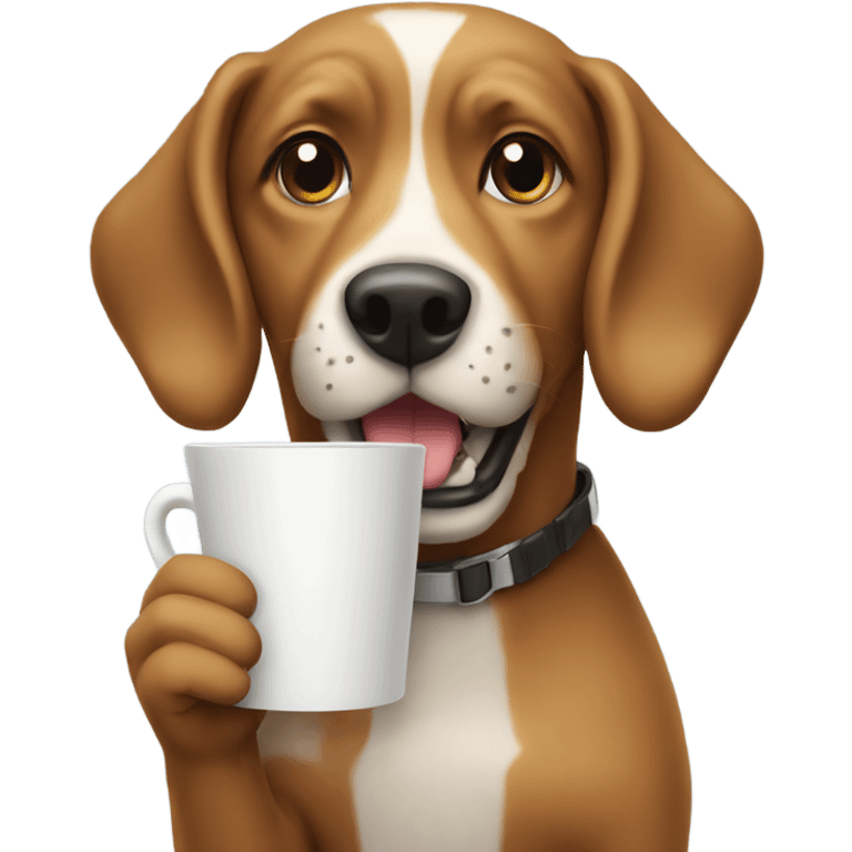 dog holding a cup emoji