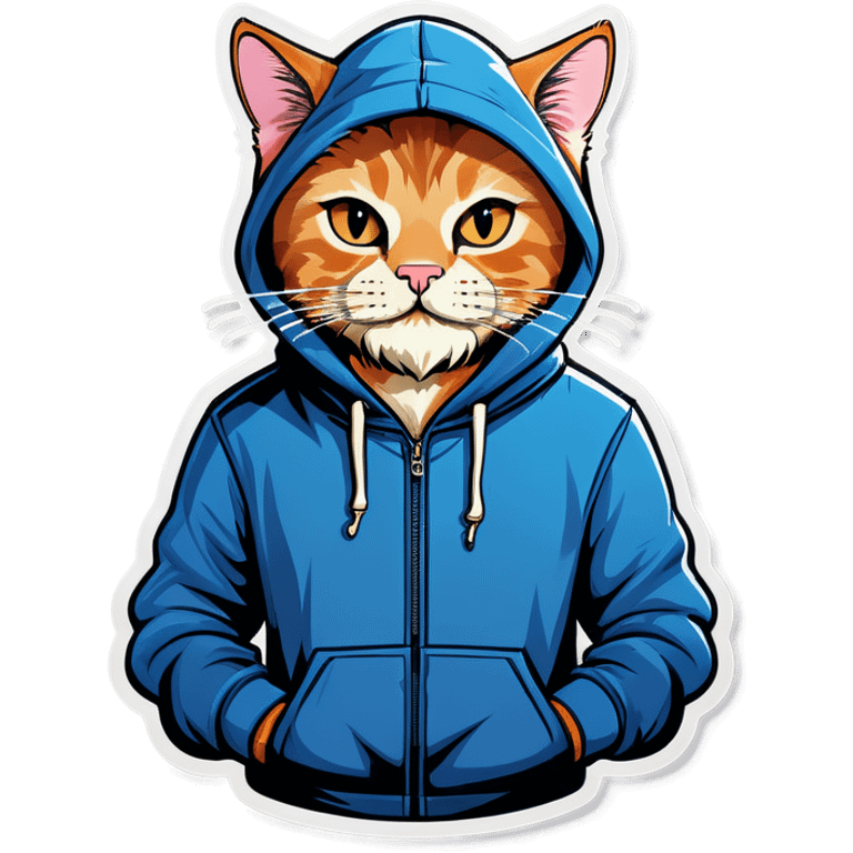 Cat with beard and hoodie emoji