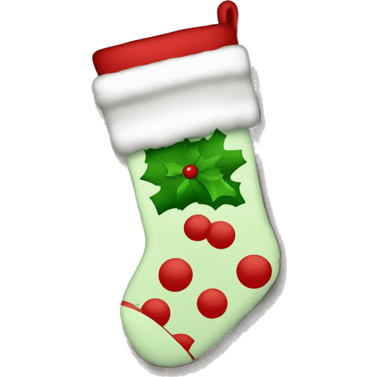 Christmas stocking soks with red and green colors, cozy and festive design" emoji