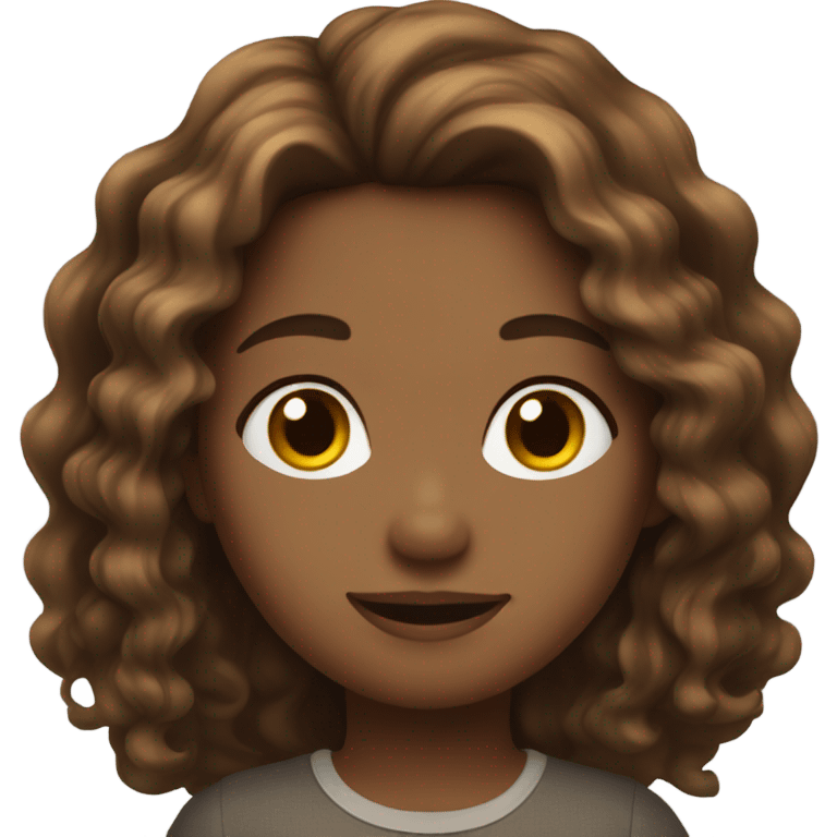 Brown wavy hair pretty girl   emoji