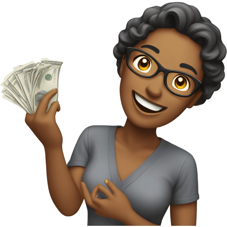 Woman throwing money emoji