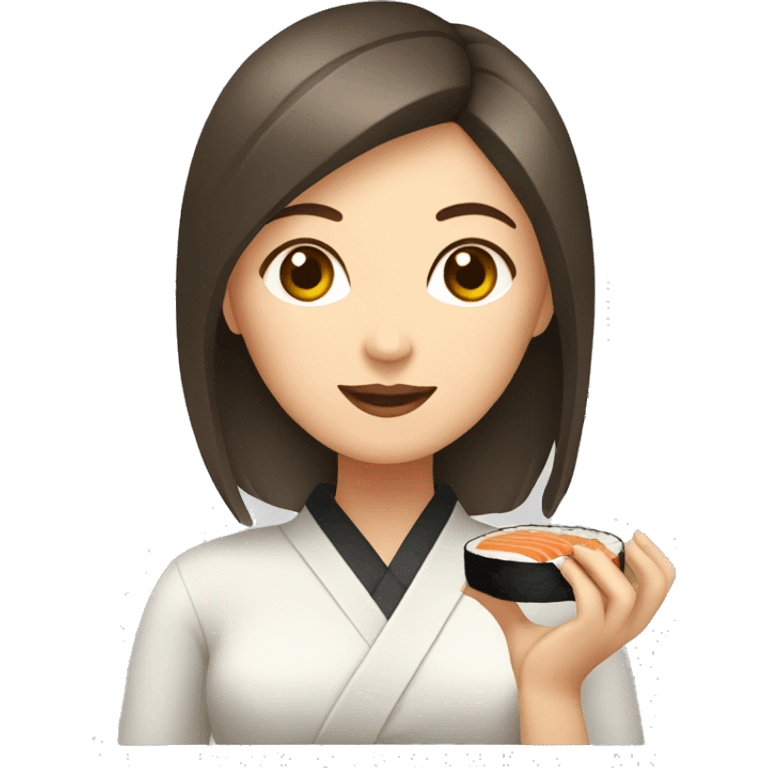 femme voilé qui mange des sushi emoji