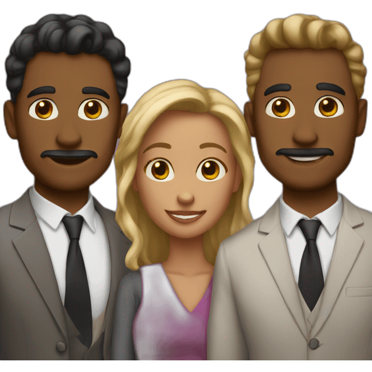 Een trio couple blank emoji