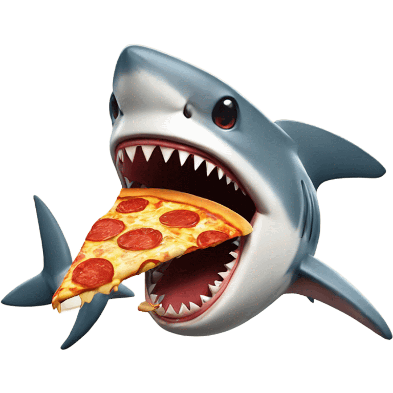 Shark eating pizza emoji