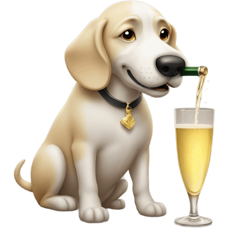 dog drinking champagne  emoji