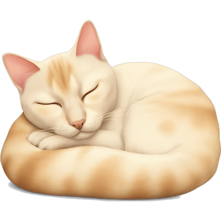 a flame point Siamese ￼ cat sleeping emoji