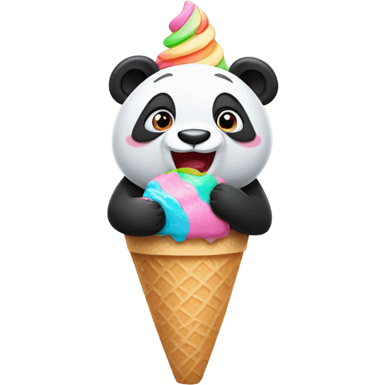 Panda eating ice cream emoji