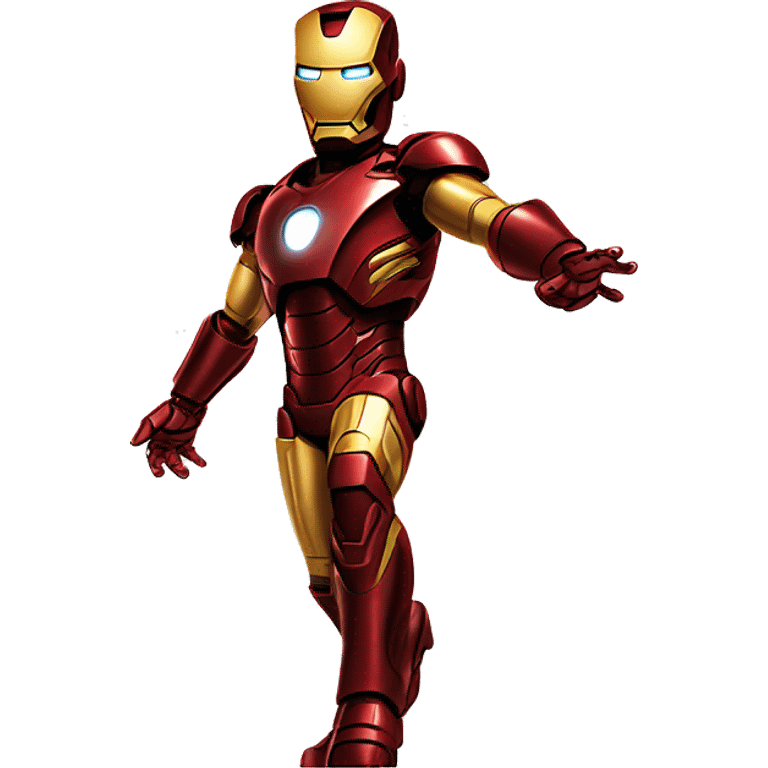 iron man flying diagonally with one arm forward, should b hi left side profile emoji