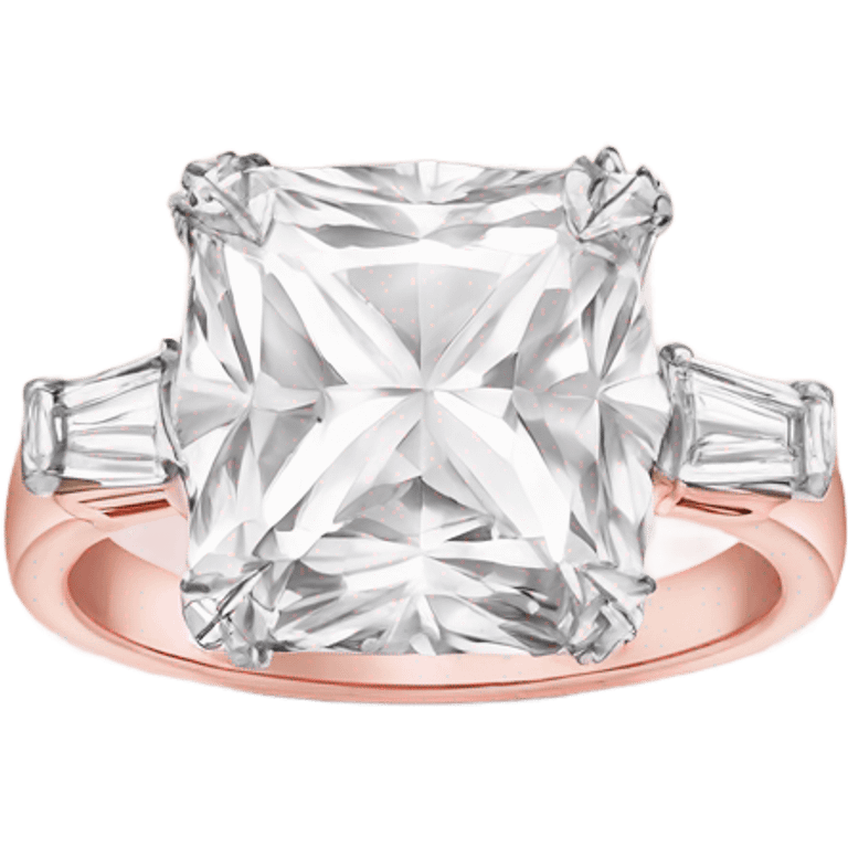 luxury all white diamond ring in light pink elegance box emoji