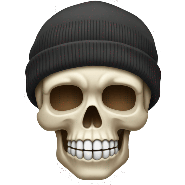 skull wearing beanie emoji