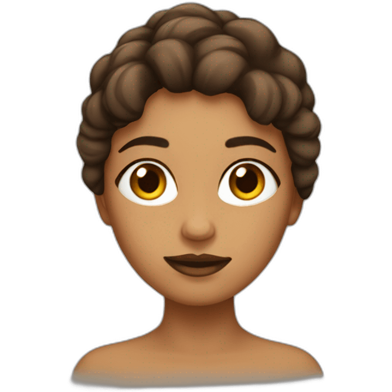 Chica pelo negros ojos marron emoji