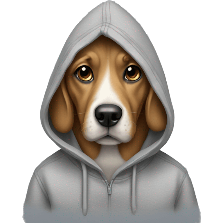 Dog wearing a hoodie emoji