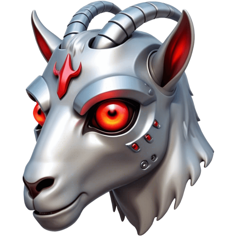 A Goat head in the terminator style emoji