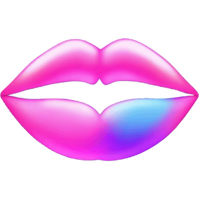 Neon kiss emoji