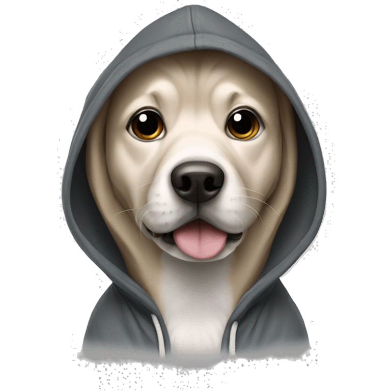 Dog wearing a hoodie emoji