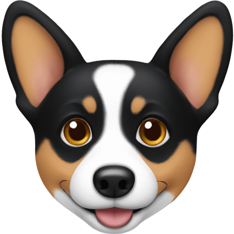 Black corgi head emoji