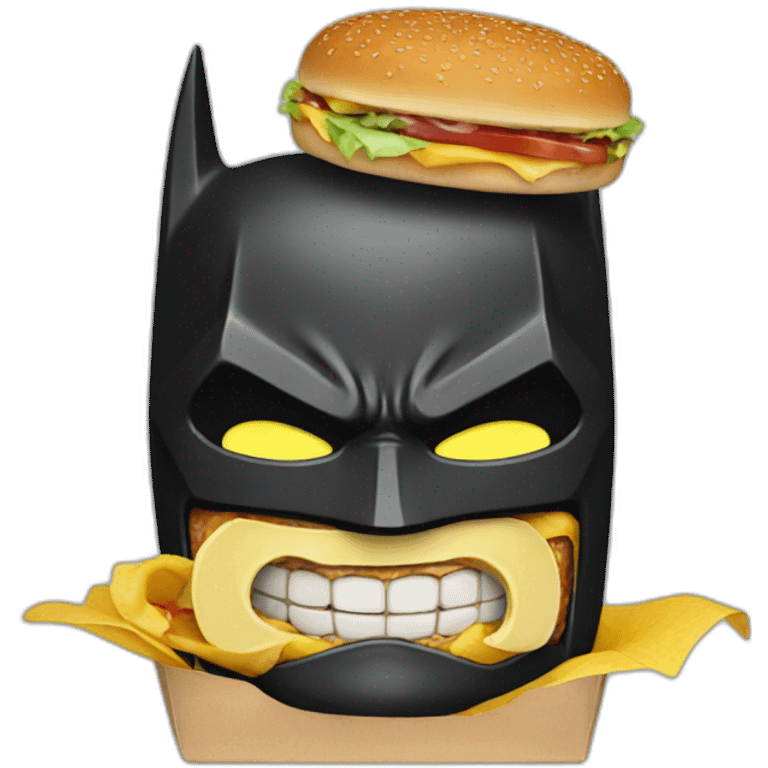 Batman eet a burger emoji