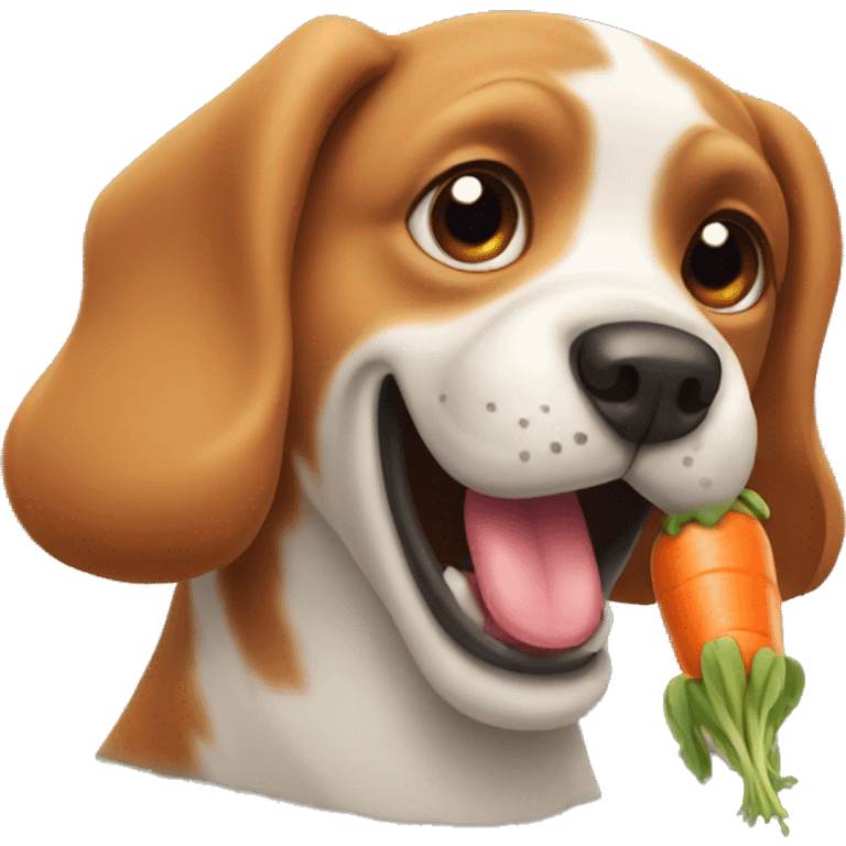 Dog with a carrot in its mouth emoji