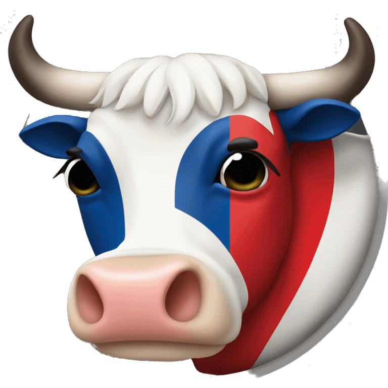 Czech flag with cow emoji