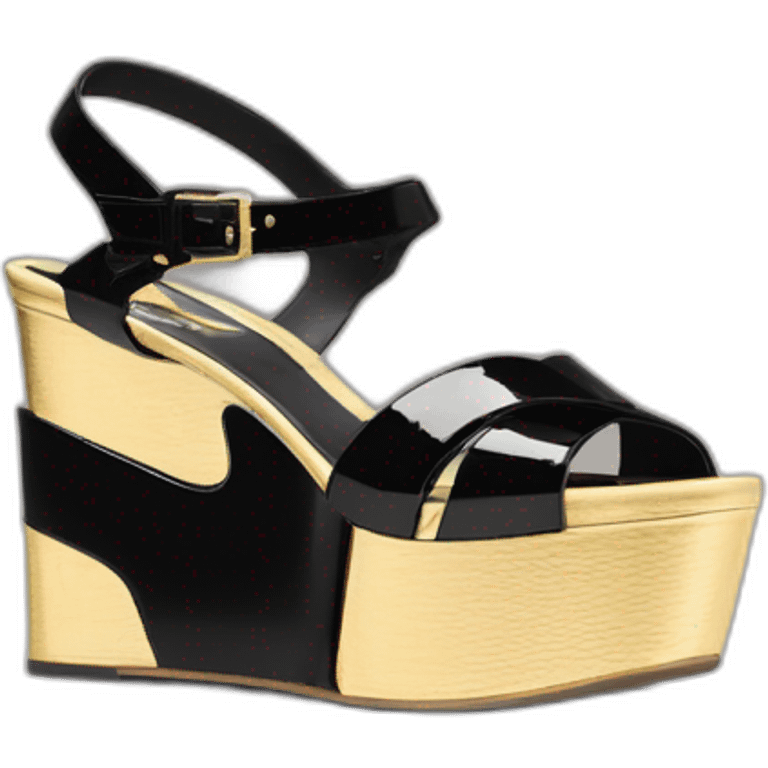 Ysl TRIBUTE PLATFORM SANDAL black PATENT LEATHER emoji