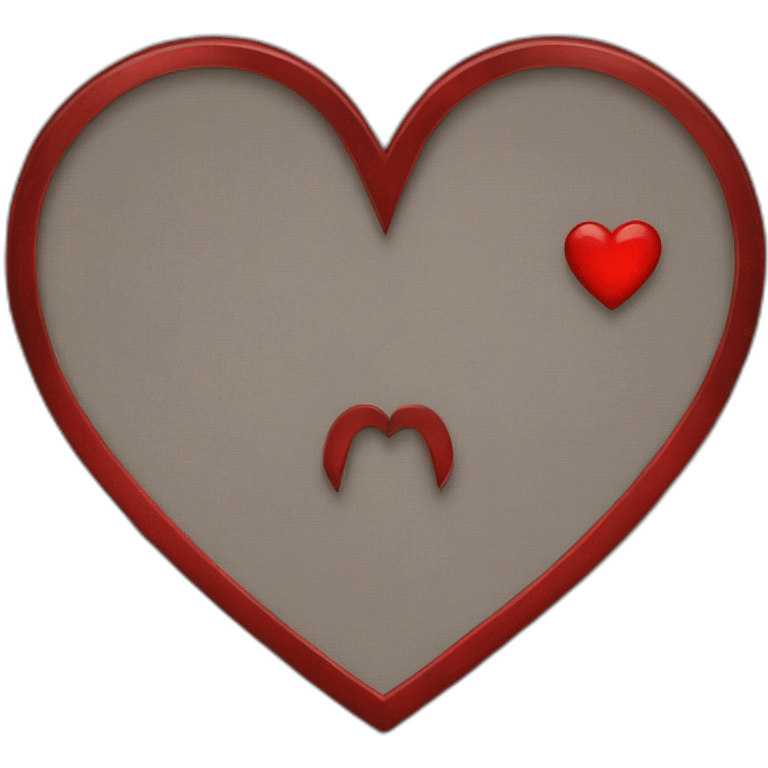 Red steel heart frame emoji