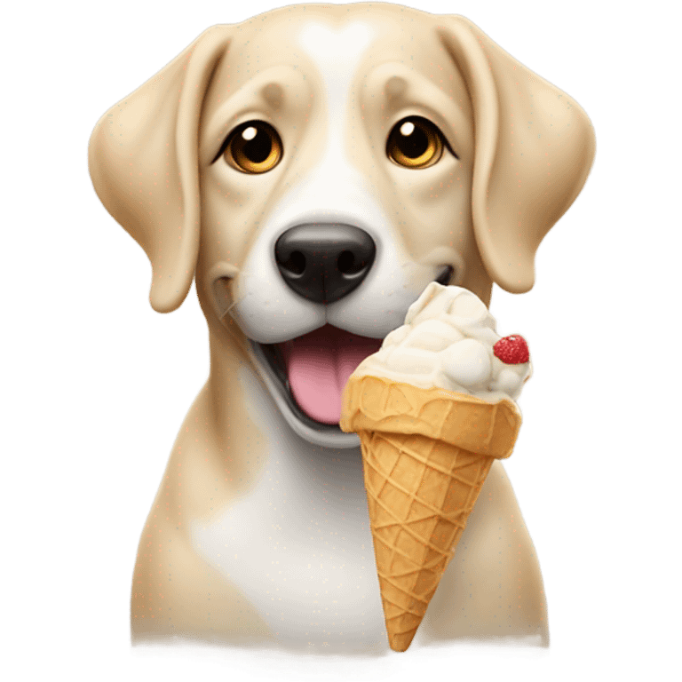 Dog eating ice cream emoji