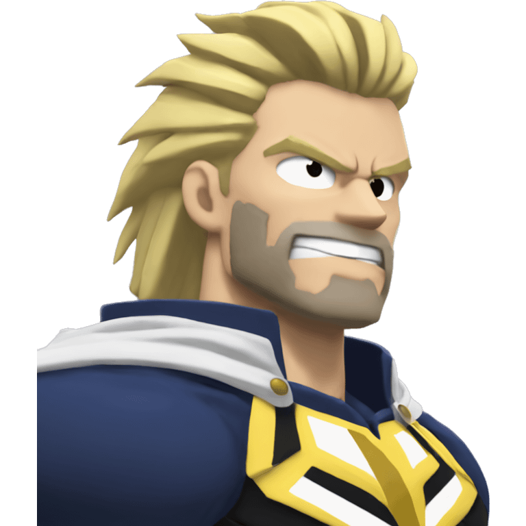 Allmight chauve avec barbe noir emoji