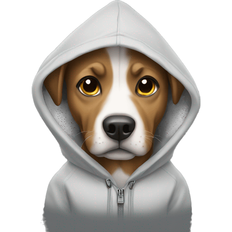 Dog wearing hoodie emoji