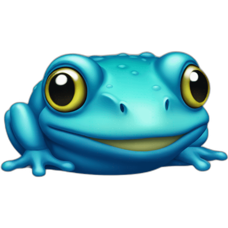 Grenouille bleu emoji