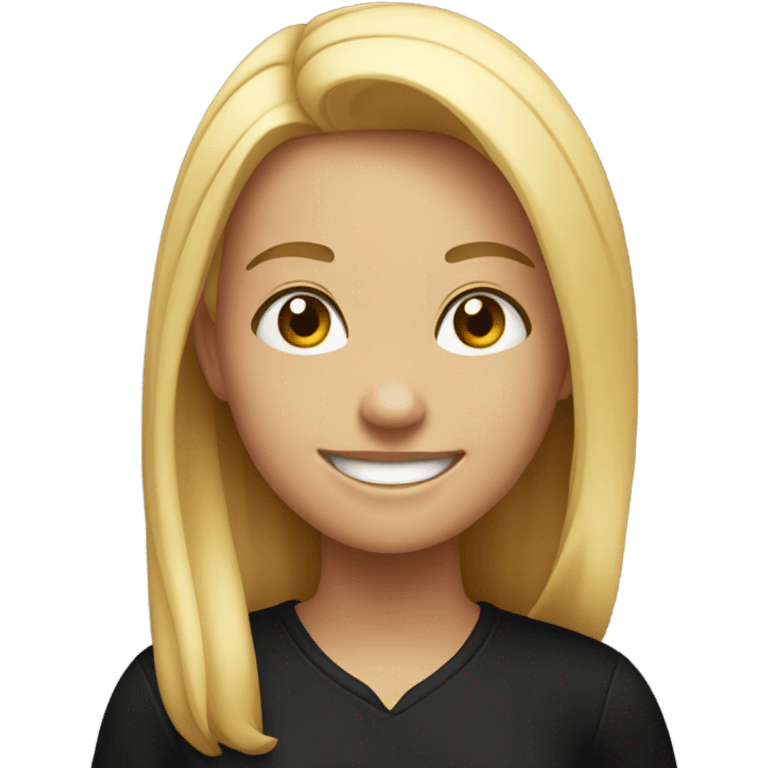 smiling girl in black shirt emoji