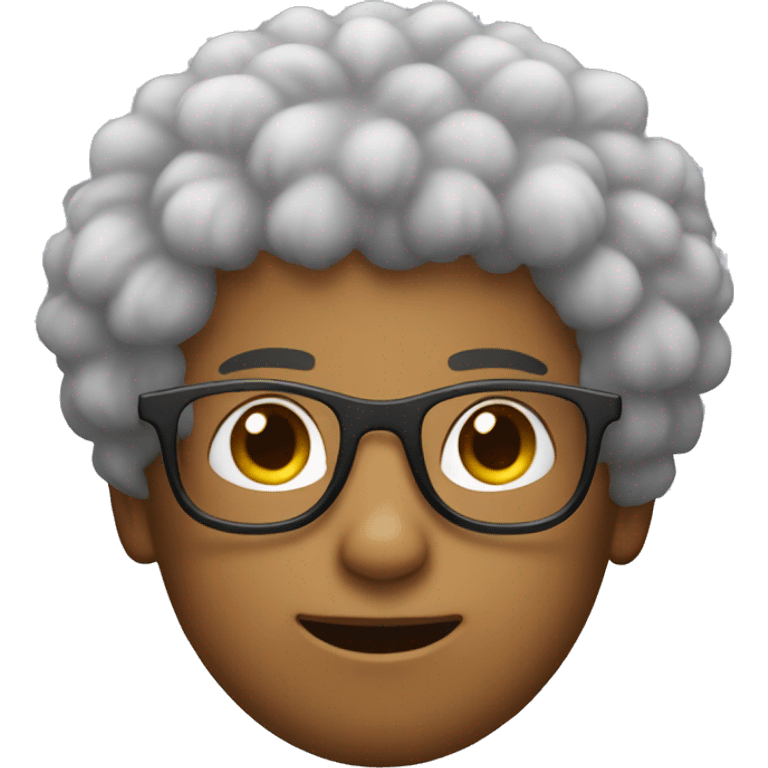 a boy with fluffy hair und glases emoji