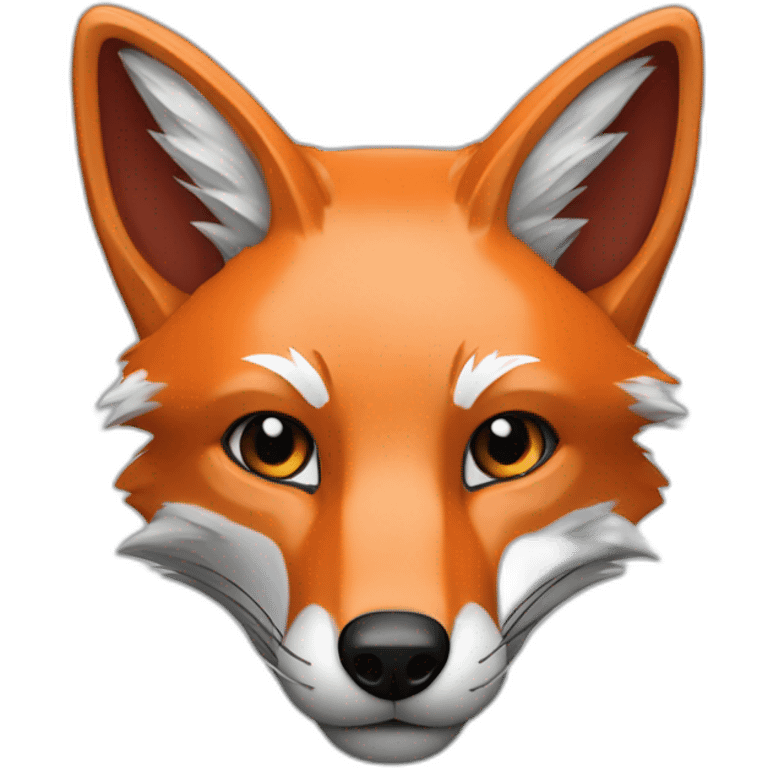 "grey red fox with blue and orange accents probing a circuit" emoji